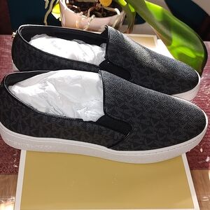 Michael Kors Black Patterned Women's Slip-On Loafers